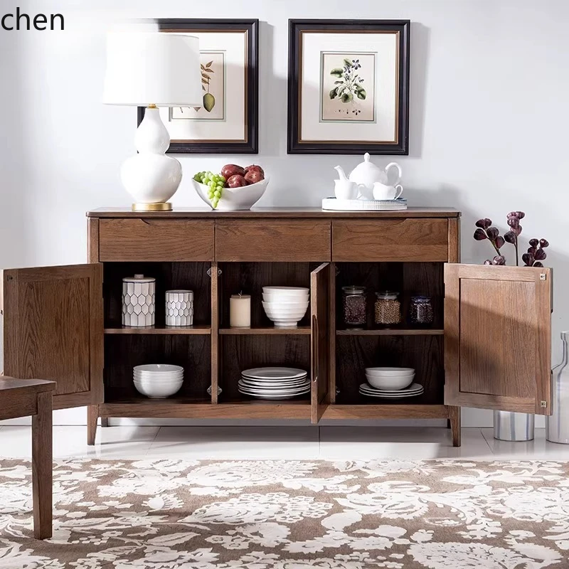 

ZML pure solid wood dining side cabinet dining room cupboard solid wood dining cabinet living room storage