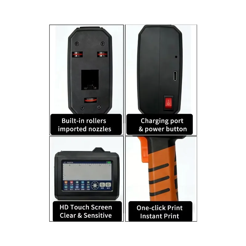 Aisomark Portable Handheld CIJ Inkjet Printer, Smart Coder for Flex Egg Material Time Date Batch Code Printing