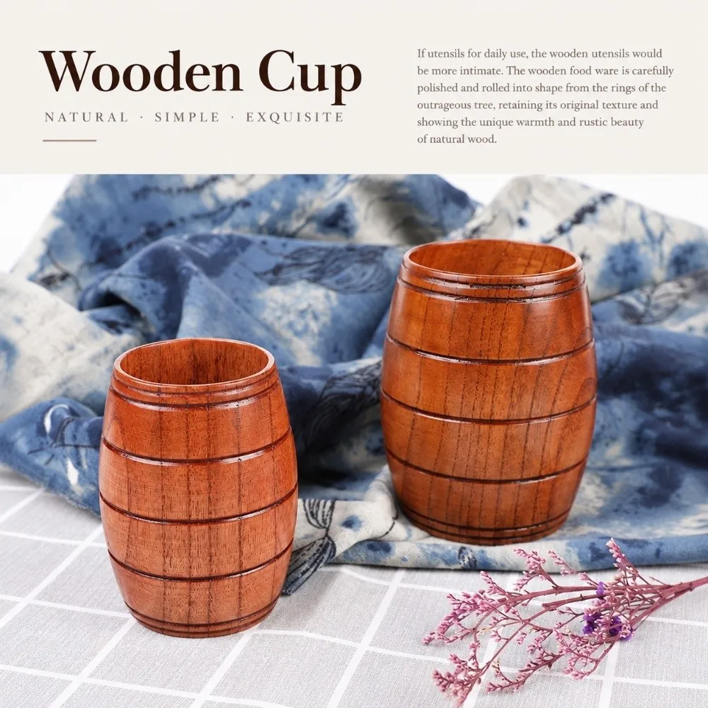 New Multi Shape Wild Jujube Wood Cup With Handle Natural Grain Tea Cup Wood Mug For Restaurant