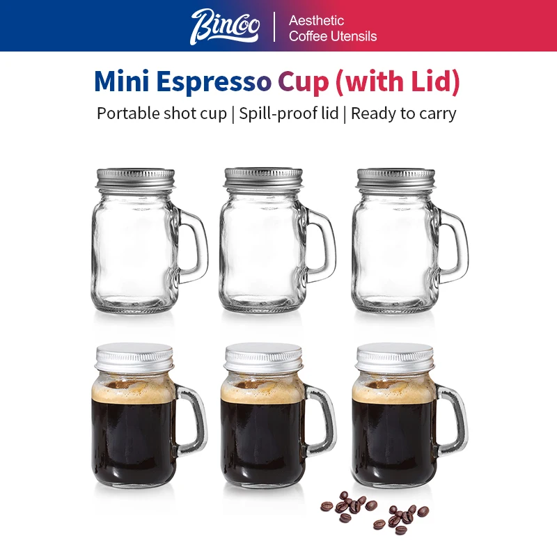 Bincoo glass coffee bottle mini airtight container coffee espresso storage tank with filter paper suitable for outdoor travel
