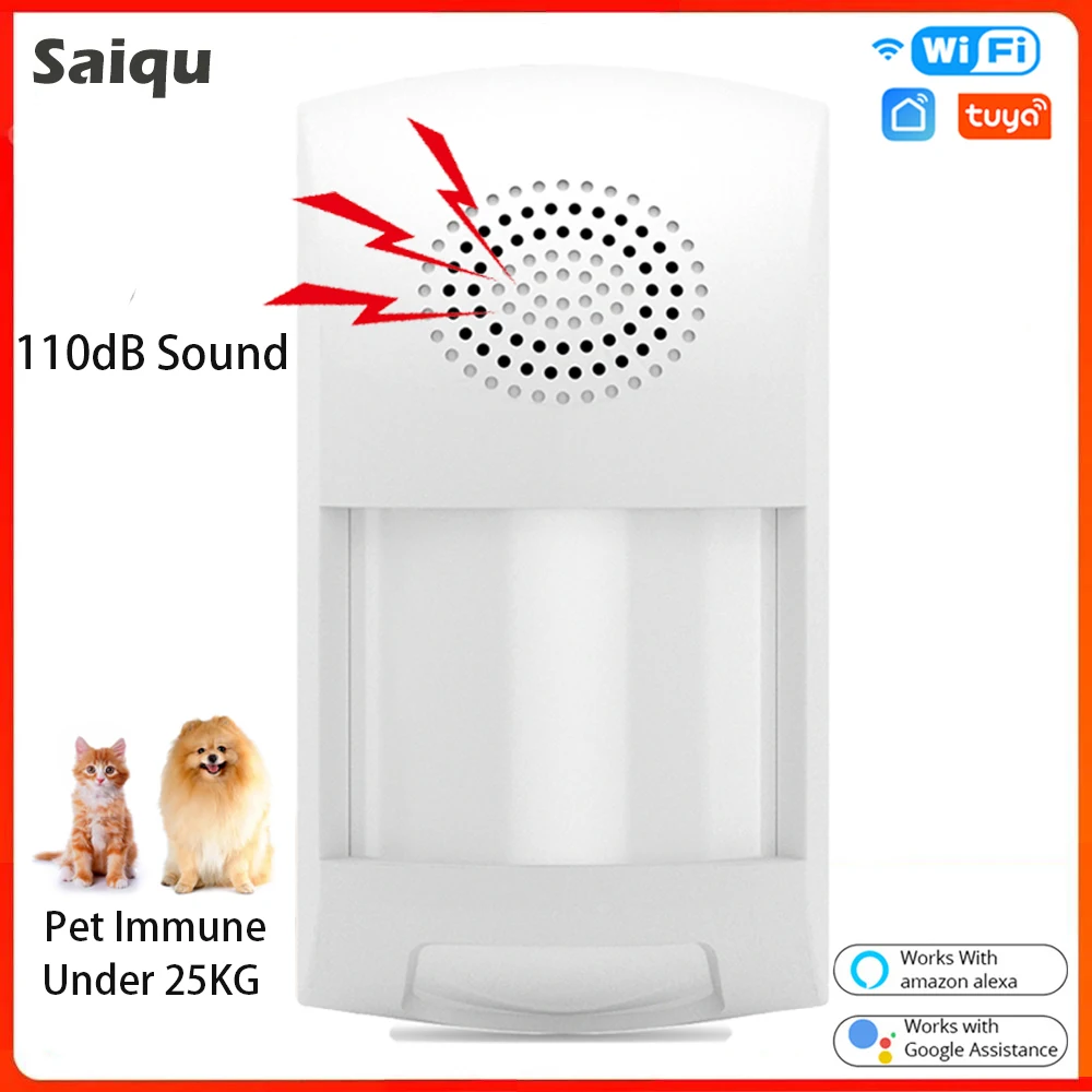 Tuya WiFi Home Burglar Alarm Sensor PIR Infrared Motion Detector 110dB Smart Life APP Security Protection Remote Control Alert