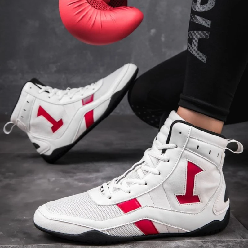 

2025 Новые мужские борцовские туфли, дизайнерские боксерские туфли, дышащие боевые туфли, борцовские ботинки для больших мальчиков