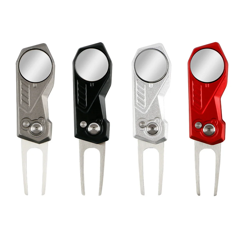 

4Pcs 4 Color Professional Golf Divot Tool Golf Supplies Pitch Mark Repair Fork Folding Repair Pitch Fork Golf Putting Green Fork