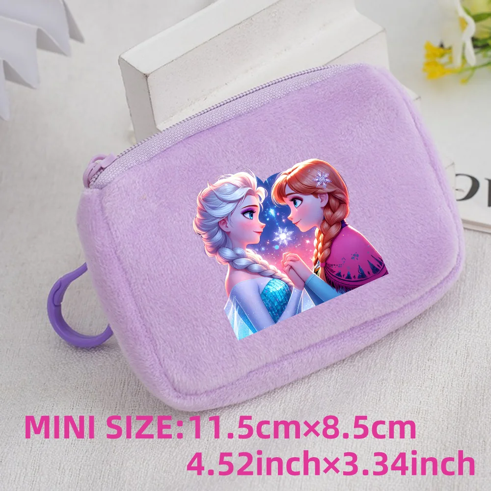 Frozen Anna Elsa DIY Coin Purse Zipper Mini Coin Key Bag Money Pocket Women Men Simple Coin Purse Small Wallet Kid Gift Pouch