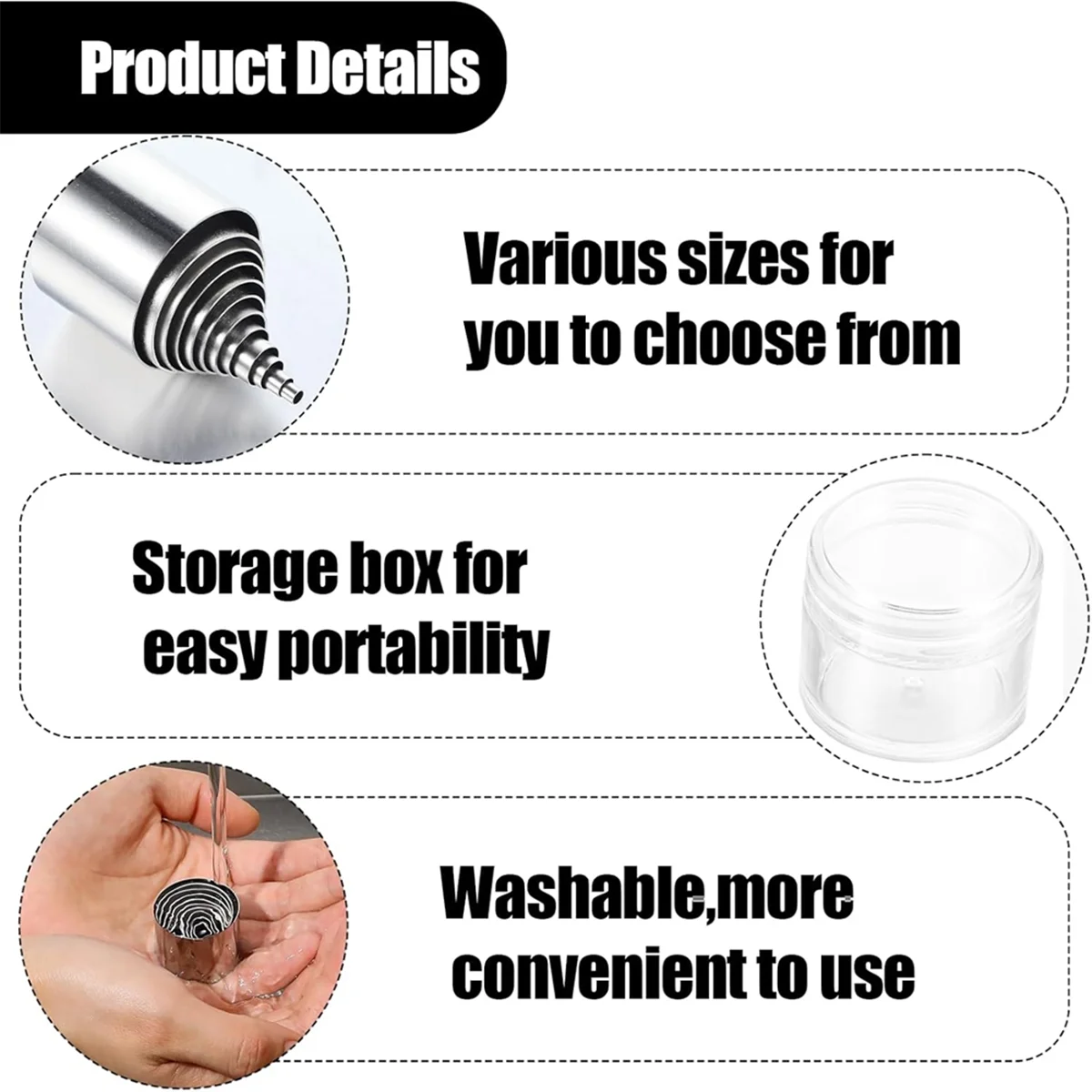 DTDT hot-12 Pieces Circle Cutter Hole Hollow Punch Cutter Set Ceramic Dot Baking Stamps for Polymer Clay Pottery Handmade Craft