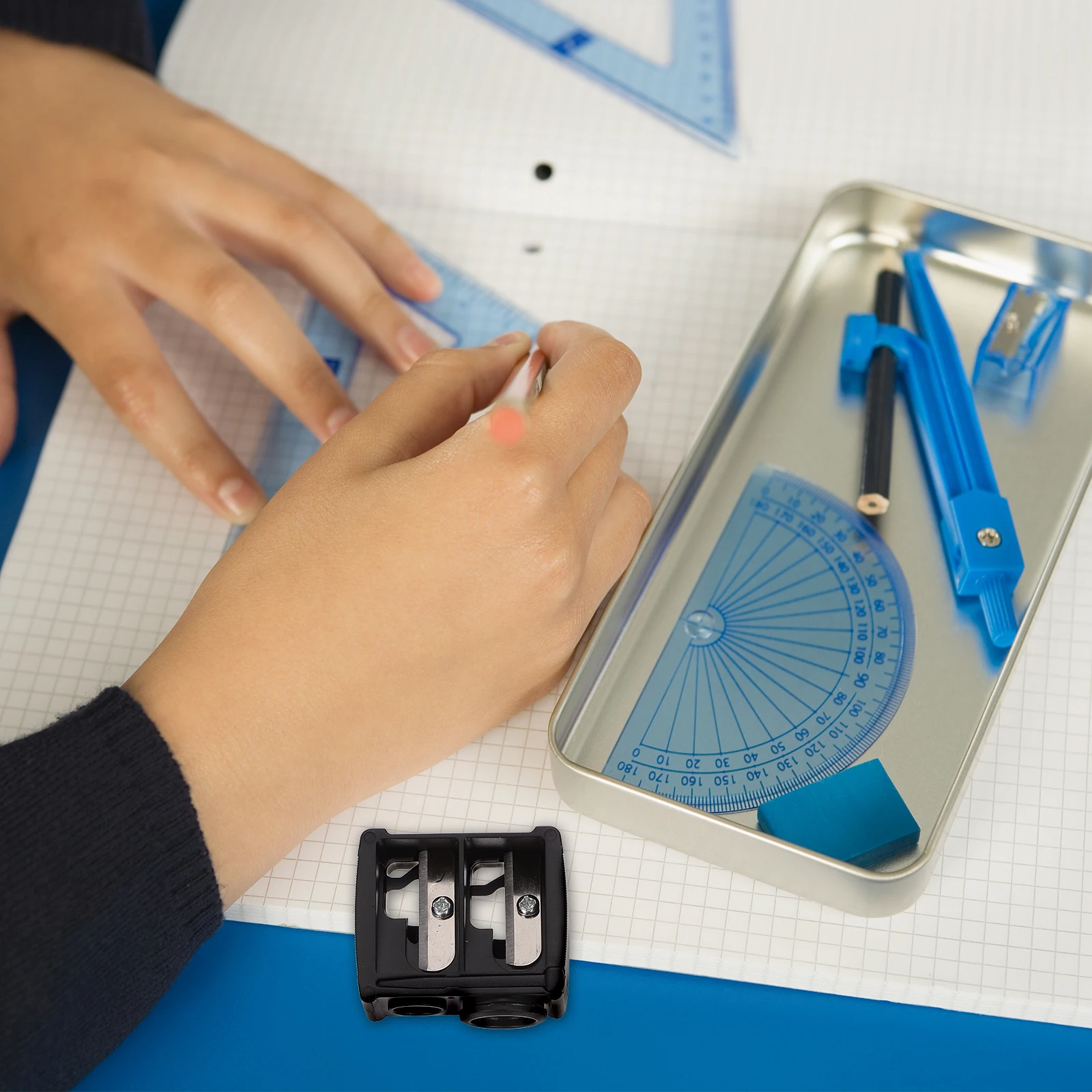 4 Uds herramienta duradera de maquillaje agujeros dobles para delineador de ojos lápiz labial lápiz de cejas accesorios de maquillaje para mujer lápiz