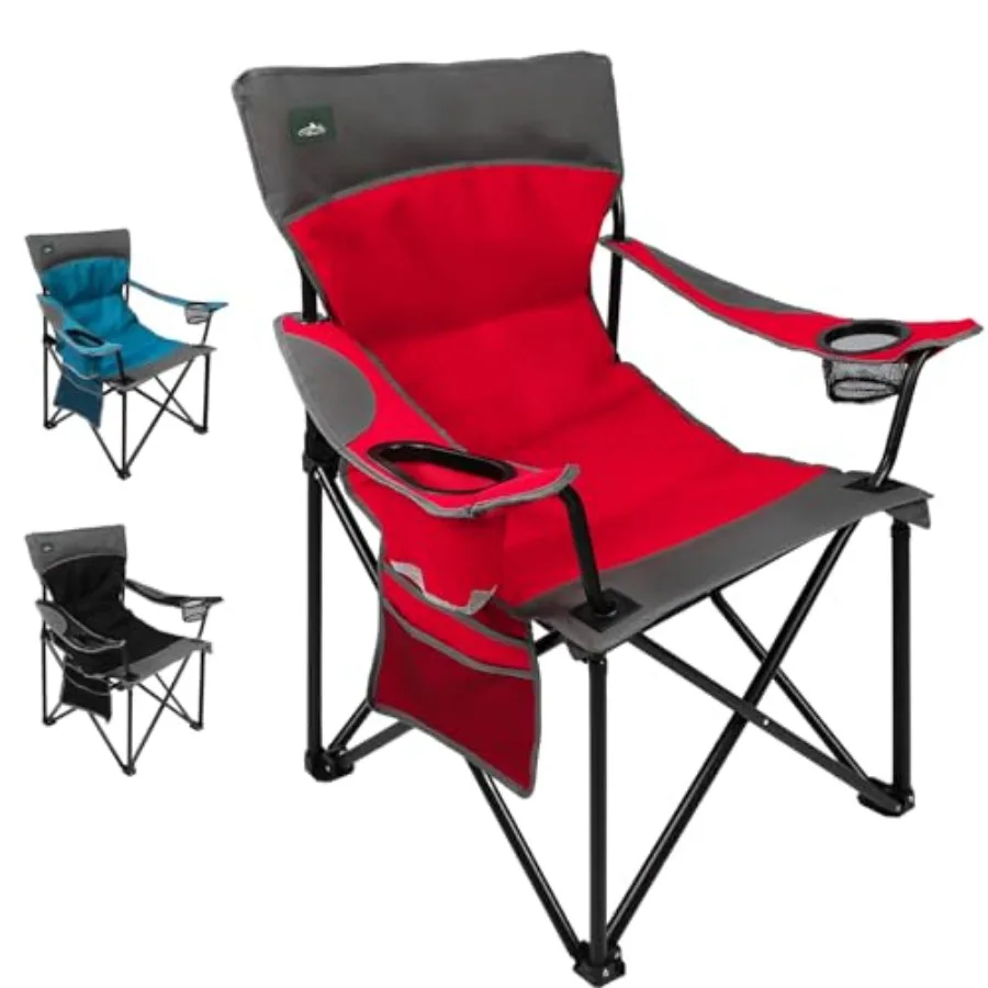 

Foldable Camping Chair Heavy-Duty Outdoor Folding Chair Support Up to 300lbs for Hiking, Picnics, Patio, Beach, Fishing
