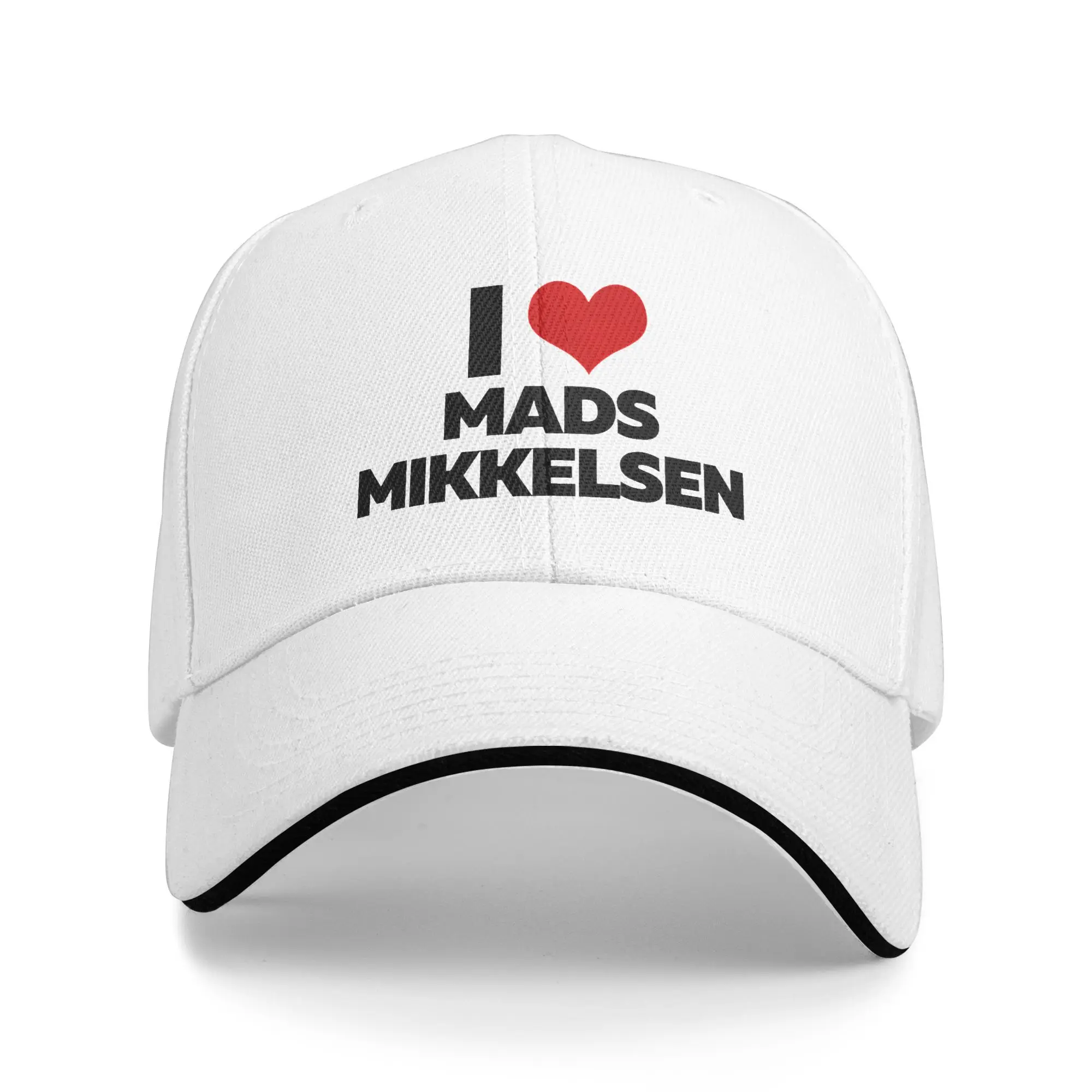 

I Love Mads Mikkelsen Повседневная бейсболка Летняя шляпа дальнобойщика Солнце Теннис Скейт Хип-хоп Шляпы Унисекс-Подростки Классические бейсболки