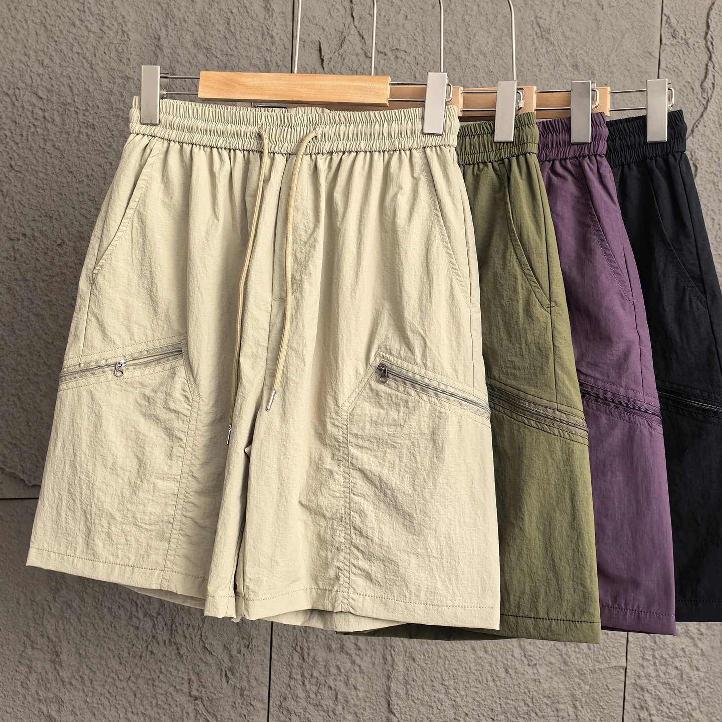 

Qui Dry Outdoor Men's orts Waterproof Tear Resistant Multi ket Zipper Loose Fit Workwear Five orts Straight Leg Casu...