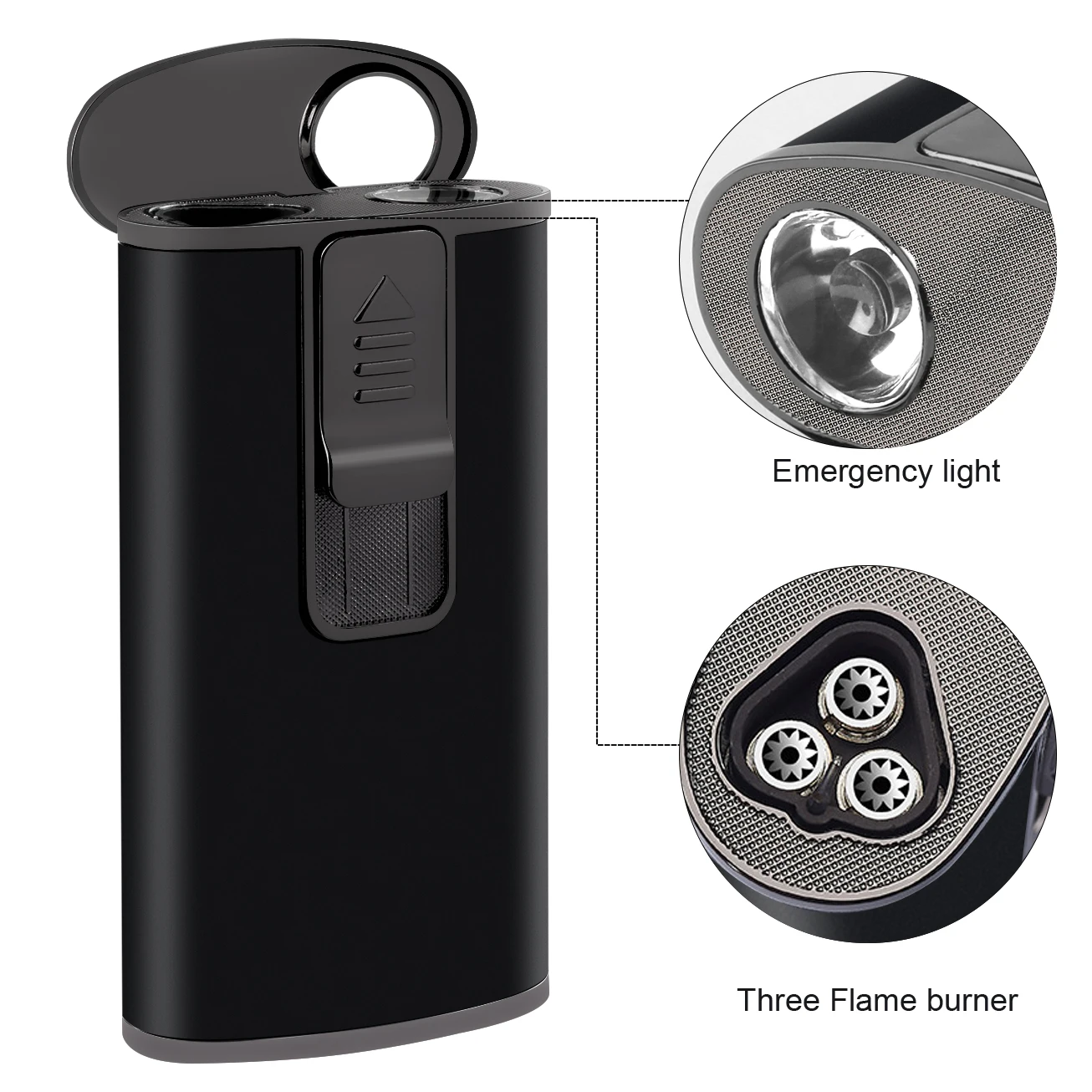 Xifei Refillable Cigar Lighter Torch W/ Flashlight Punch Windproof Aansteker Metal Esqueiro Maçarico Outdoor Smoking Accessories