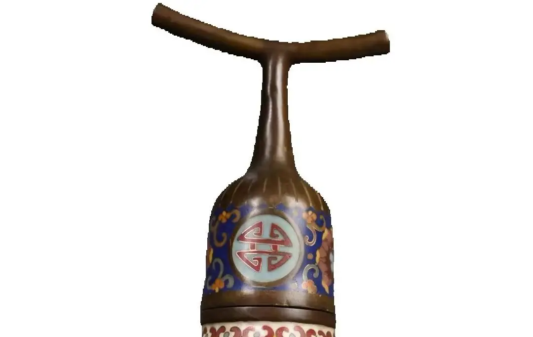 

23"Tibetan Temple Collection Old Purple Bronze Cloisonne Enamel Great ultimate Treasure of Homes Gourd Pair Town house Exorcism