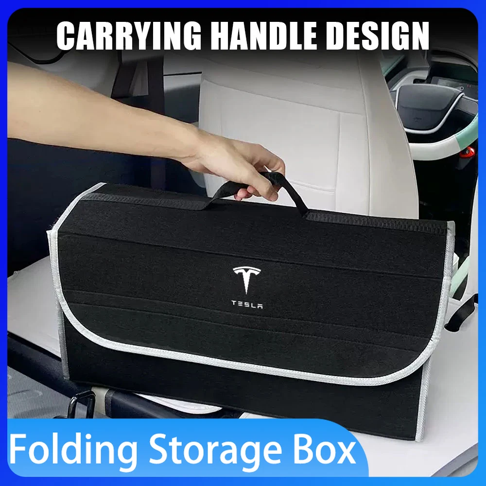 

Car Storage Bag Folding Travel Tidying Box Trunk Tools Case For Tesla Model 3 Model X S 2016-2023 Model Y Decals TM3 TMX TMS