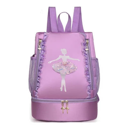 Imagen 2 del producto Ruoru nuevo bolso de baile de Ballet mochila escolar niñas niños bolsa de Ballet bolsas de almacenamiento bolso de bailarina bolso de hombro con encaje