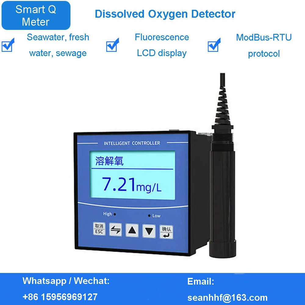 Seawater fresh water do meter dissolved oxygen waste water RS485 output transmitter sensor with display controller detector