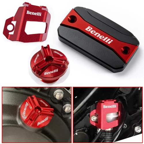Imagen 1 del producto Para Benelli TRK 502 502X Leoncino 500 TRK502 TRK502X tapa de llenado de líquido de freno delantero de motocicleta tapa de protección de líquido de freno trasero