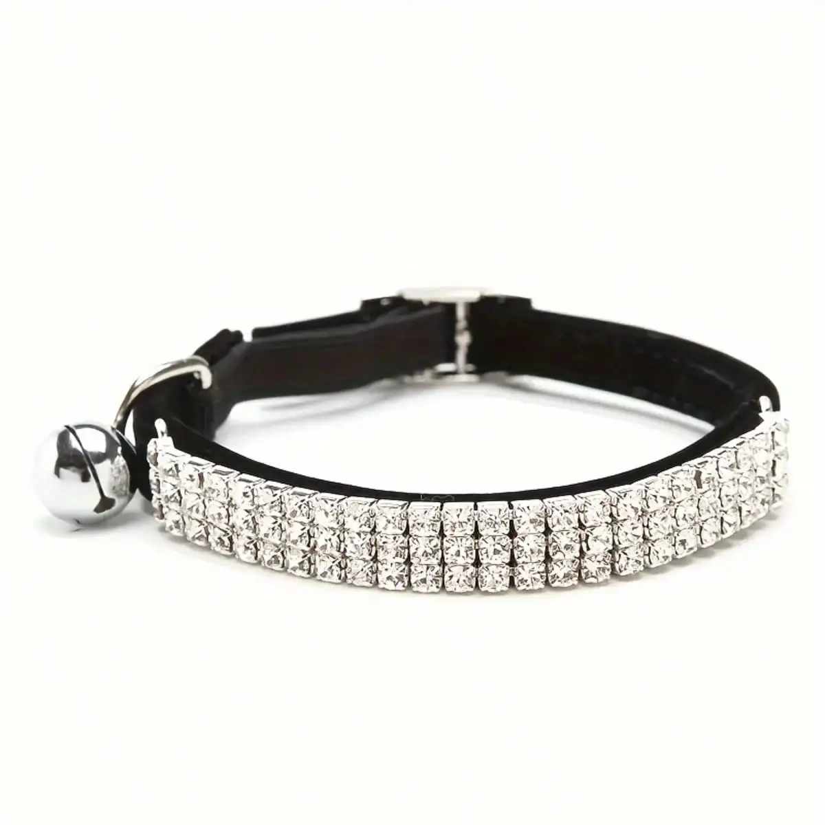 

Soft Velvet Cat Collar With Jeweled Diamond And Bell, Shiny Neck Collar, Adjustable And Secure