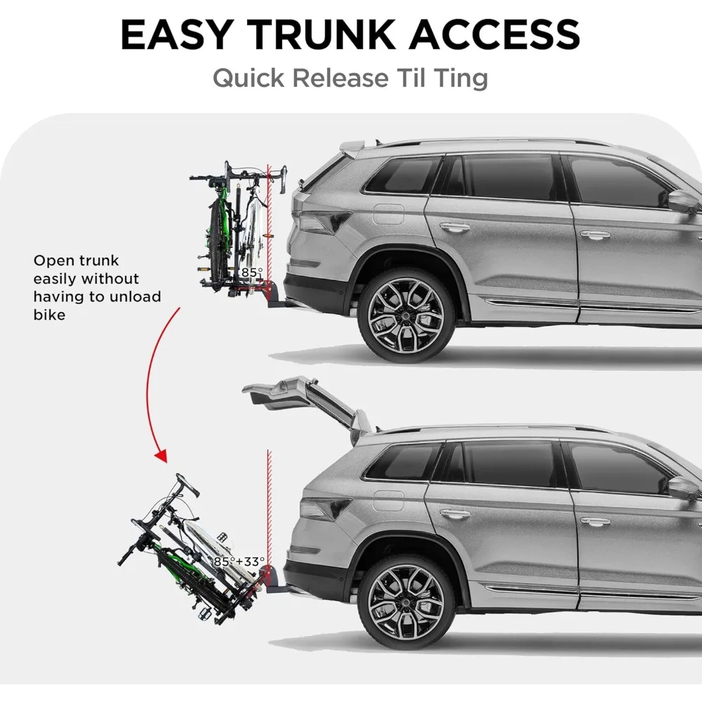 حامل دراجة مثبت على وصلة ربط بسعة 200 رطل، قابل للقفل وقابل للطي للدراجات الإلكترونية والدراجات #5