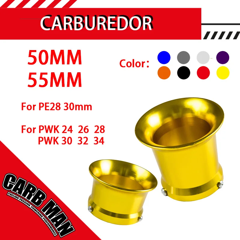 

50mm/55mm Motorcycle Carburetor Modified Air Filter Wind Cup Horn Cup For PE28 30 Keihin OKO KOSO PWK 21/24/26/28/30/32/34mm CVK