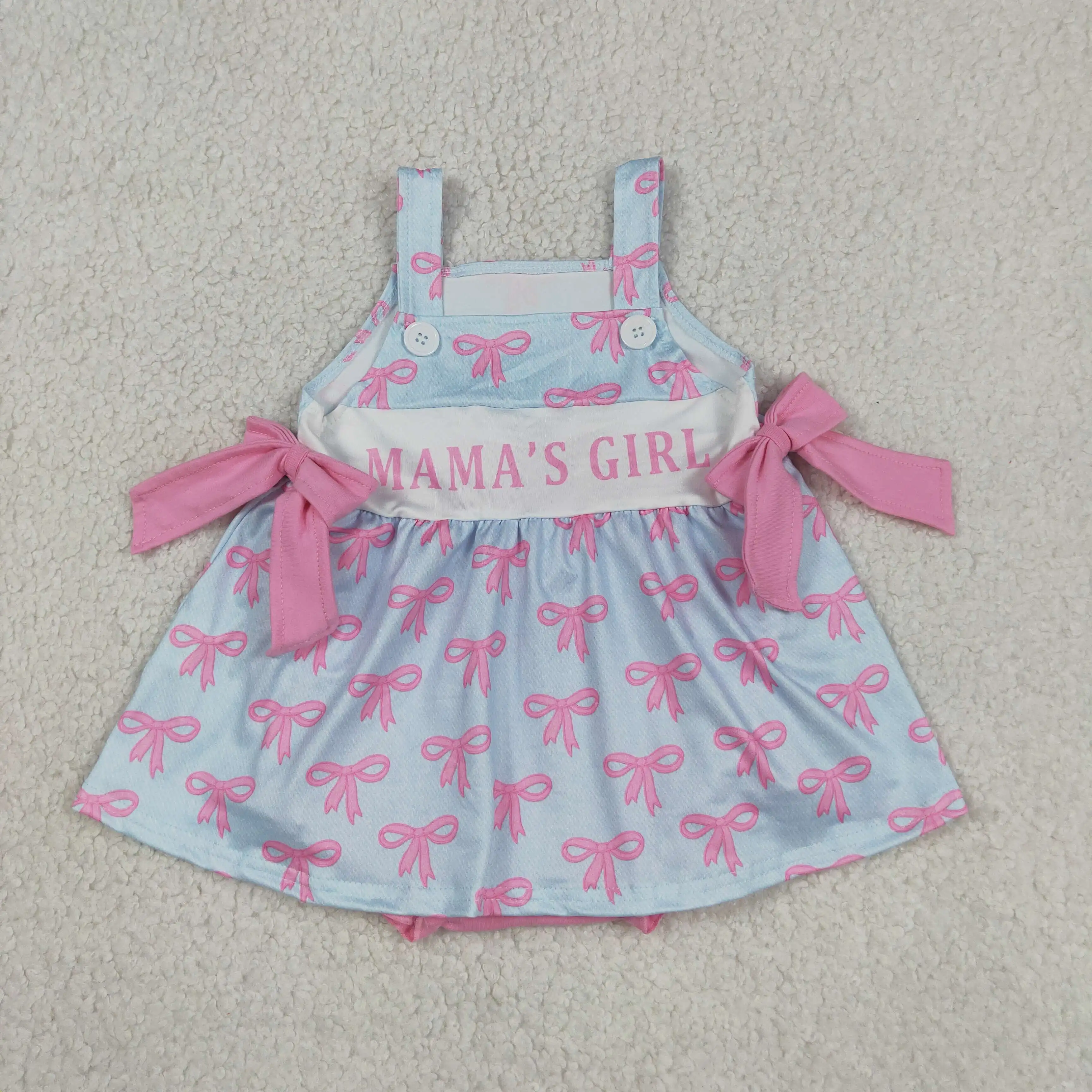 Wholesale Newborn Infant Flower Bodysuit Kids Toddler Straps Bows Bubble Romper Baby Girl Children Girls Mama's Clothes