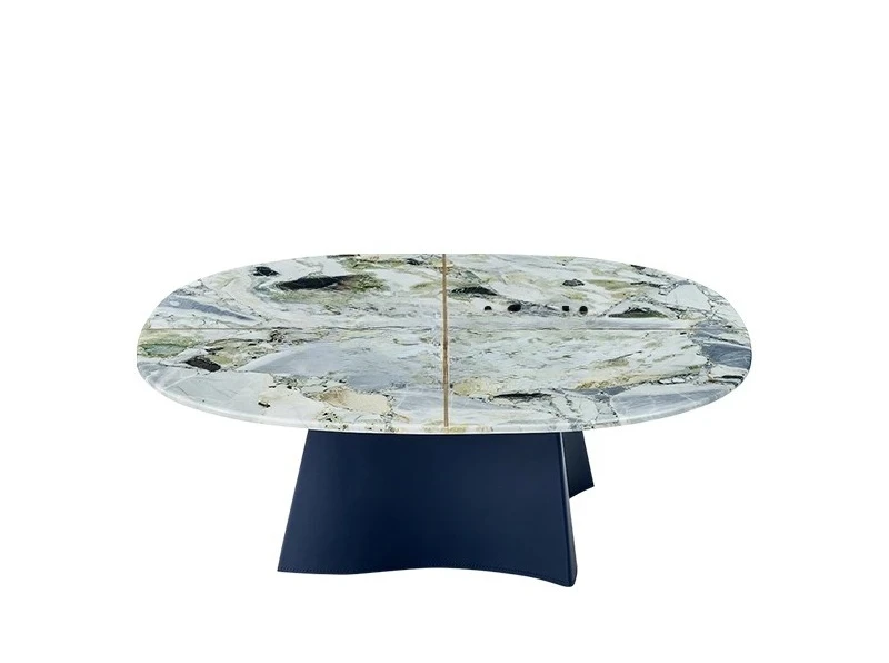 

Итальянский минималистичный круглый журнальный столик с поверхностью из натурального мрамора, дизайнерский креативный столик с краями