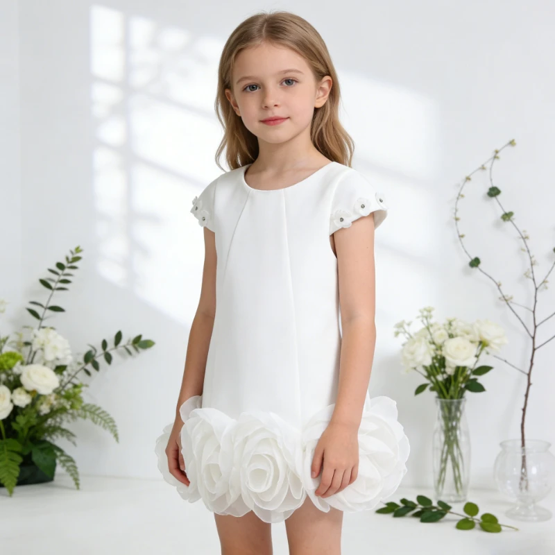 Nouvelle Robe de Princesse en Coton à Couche d'Air pour Filles 2026 – Tenue Élégante pour Enfants, I