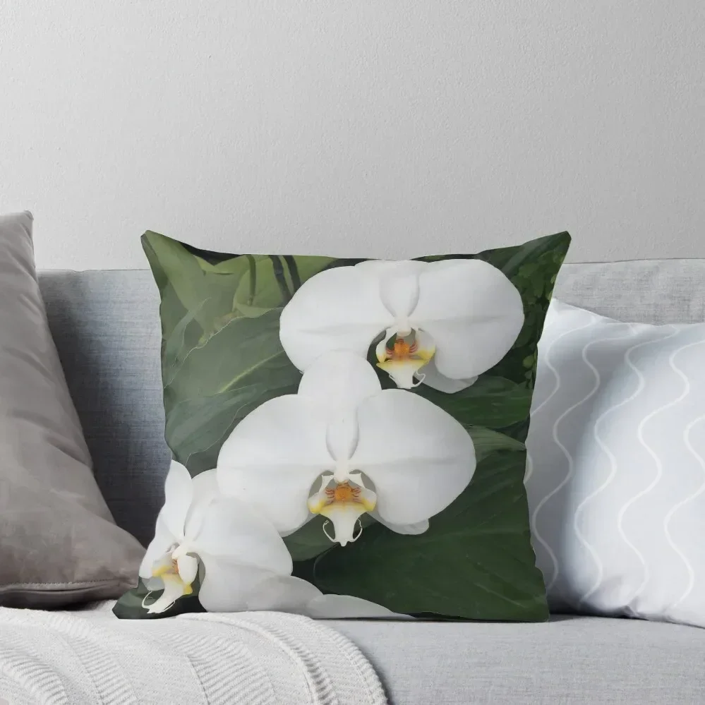 White Orchid Throw Pillow Christmas Pillow christmas ornaments 2025 Decorative Cover For Living Room pillow