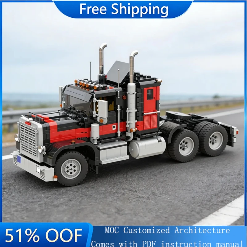 

New 1934 Parts MOC City Engineering Light Blue Gray Truck Head Model Technology Building Blocks Creative Toys Educational Gifts