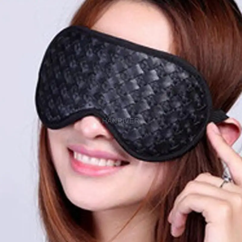 Tourmaline Eye Massage Natural Ceramic Germanium Gemstone Therapy Sleep Eye Mask Shade with Negative