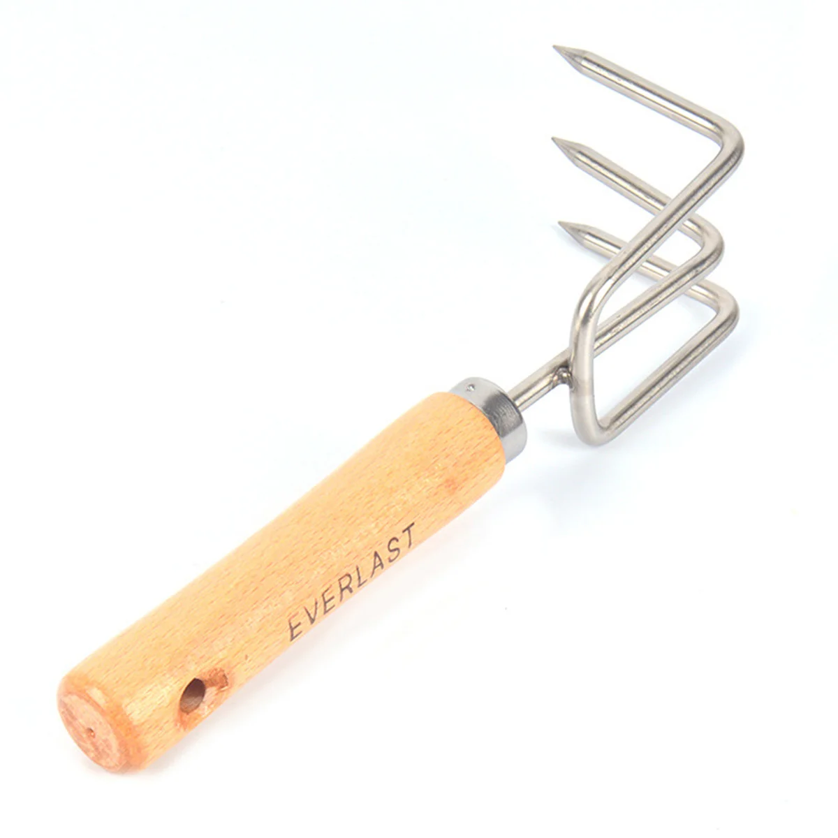 

Stainless Steel Garden Cultivator Tool Wooden Handle Mini Grass Rake Small Hand Rake For Tight Spaces Soil Aeration Gardening