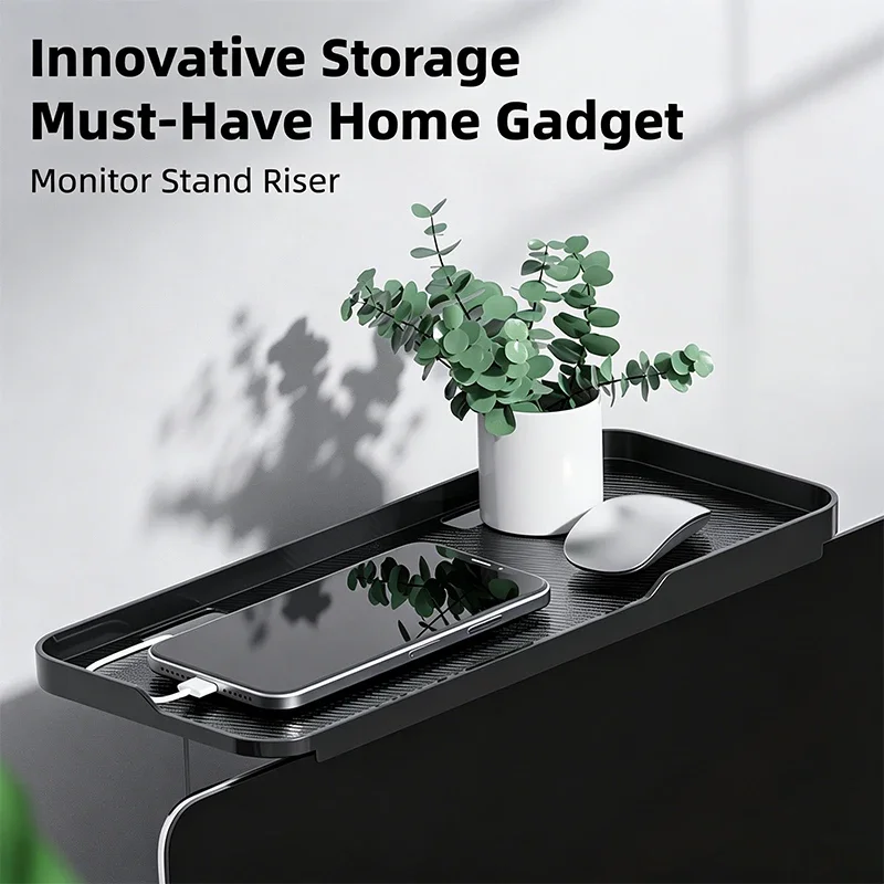 VYVYLABS Computer Monitor Shelf Organizer- Universal Space-Saving Rack for Router, Media Box,Accessories & Cable Management