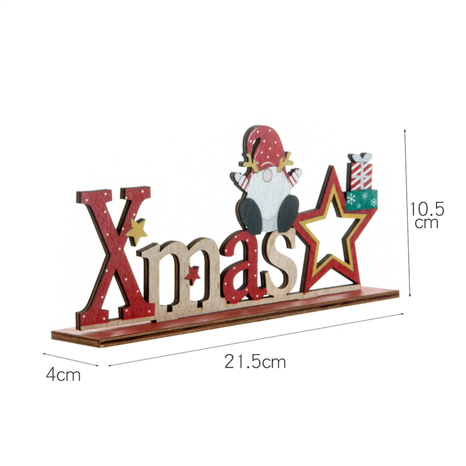 Christmas Wooden Decorations Creative Santa Claus Snowman Elk Letter Ornaments Xmas Home Holiday Desktop Ornaments