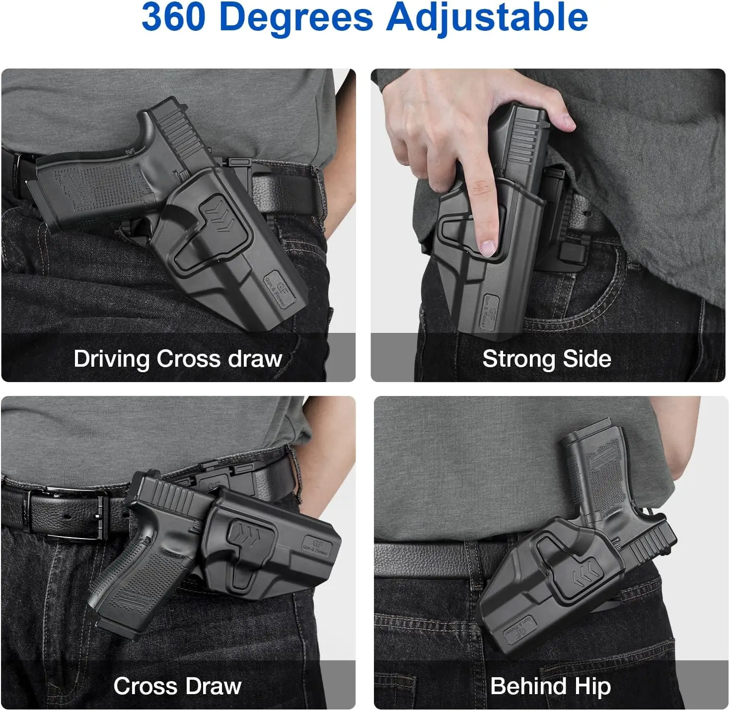 OWB Holster For Glock 43 / 43X (Standard Models ONLY)–Not For 43X MOS or Rail Versions,Fit 1.5''to 2.25''Belt,Level II Retentio