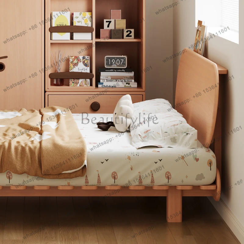 Solid Wood Beech Adjustable Headboard Floating Bed Without Headboard