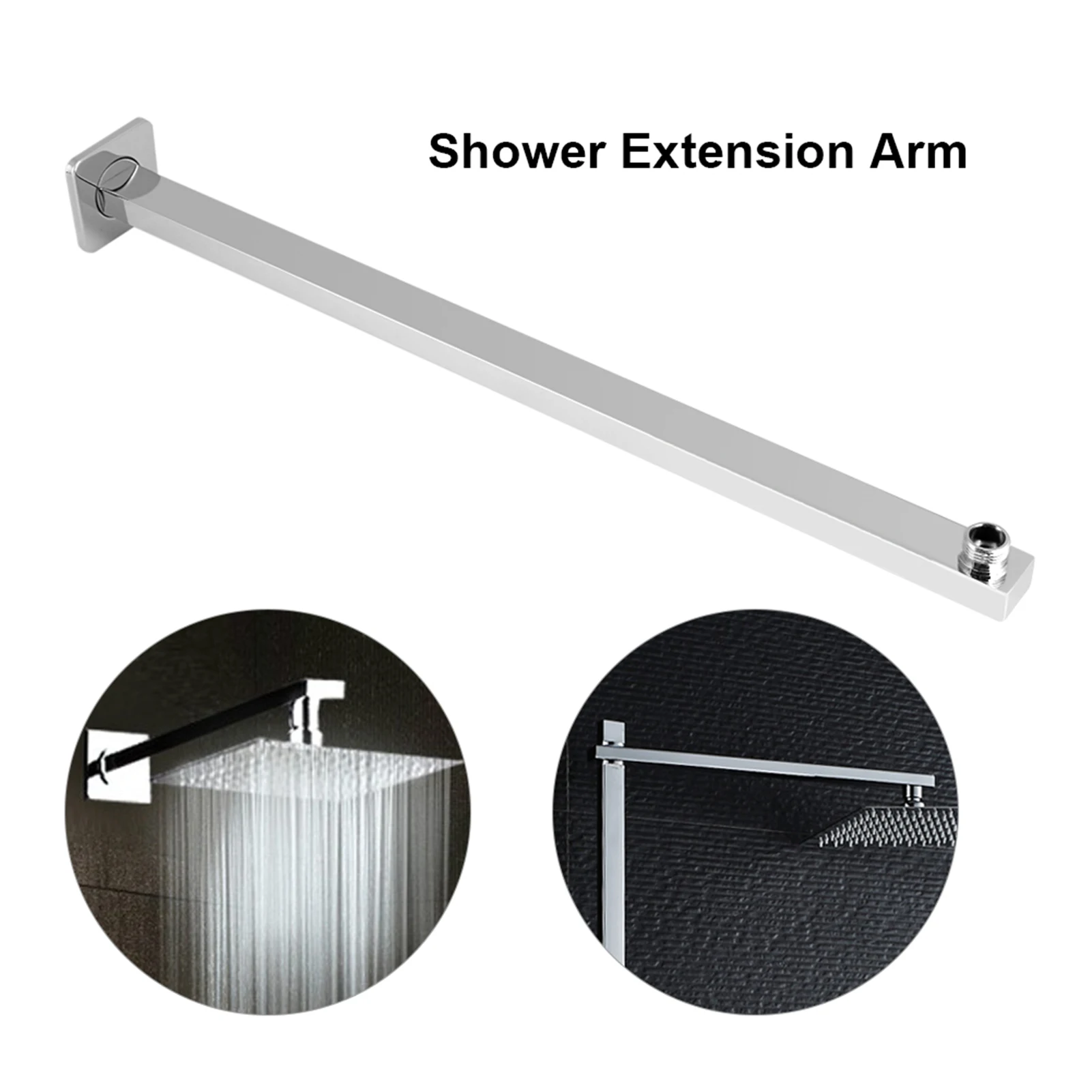 60cm Stainless Steel Construction Wall Mounted Shower Extension Arm Bathroom Attachment Shower Extension Shower Extension Tool