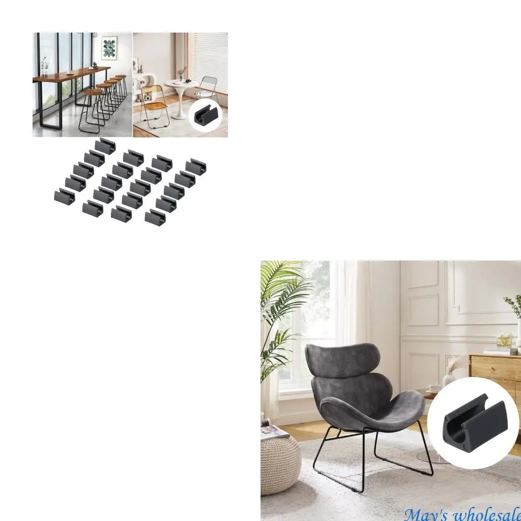 UShaped Chair Foot Caps Noise Reduction Rectangle Shaped Chair Leg Increased Furniture Stability & Scratch Resistant 448A