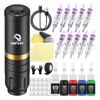 Professional Cordless Tattoo Pen Machine Kit, 1500mAh - Rechargeable Portable Wireless Tattoo Gun Set for Artists (DQFART)