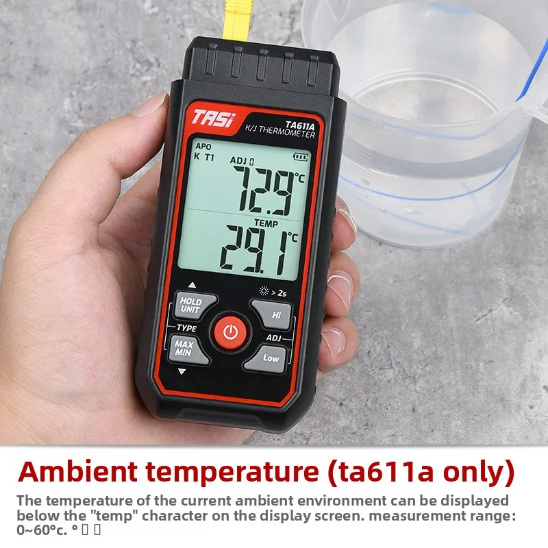 

Термометр TA611A Формованный поверхностный контакт Тип K Термопара Точность измерения температуры ° С: ± 0,2% + 0,7 ° C