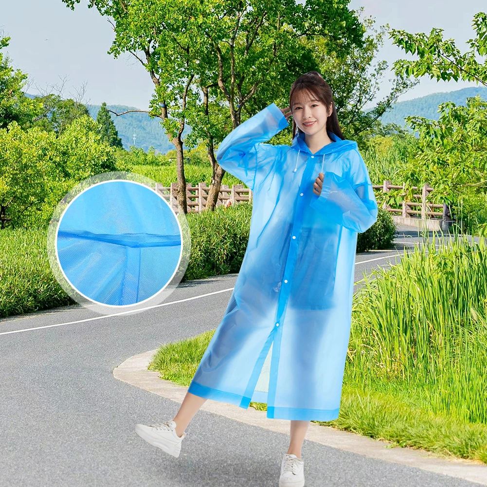 

10Pcs Rain Ponchos Waterproof Emergency Raincoat Windproof Outdoor Rain Wear Portable Rain Coat for Women Men
