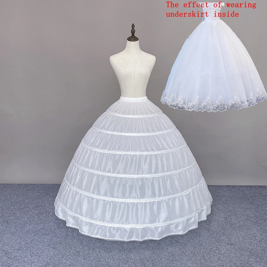 

Новинка: Свадебная нижняя юбка (пеньюар) для невесты, 6 кольца, черно-белая, свадебные аксессуары, 2026