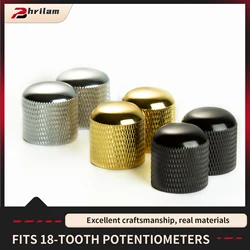 PHRILAM 6mm Steel Knurled TL Top Dome Knobs with Set Screw for TL Electric Guitar or Precision Bass(Set of 4)