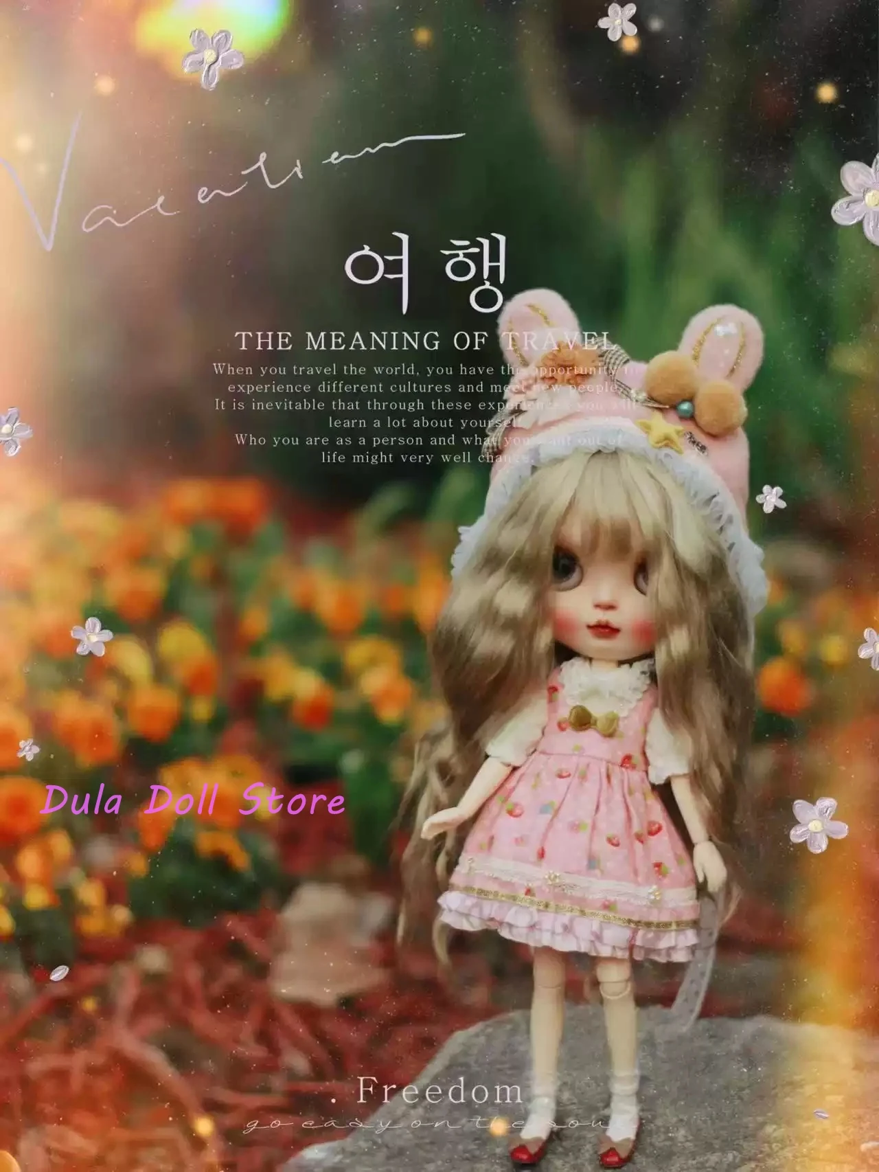 Dula Doll Clothes Dress Spring pink strawberry set Blythe ob24 ob22 Azone Licca ICY JerryB 1/6 Bjd Doll Accessories