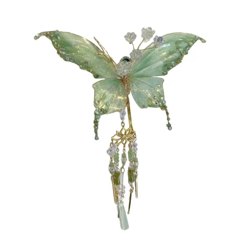 

39BB висячая заколка для волос в виде бабочки, древний китайский костюм, заколка для волос для причесок в виде булочки