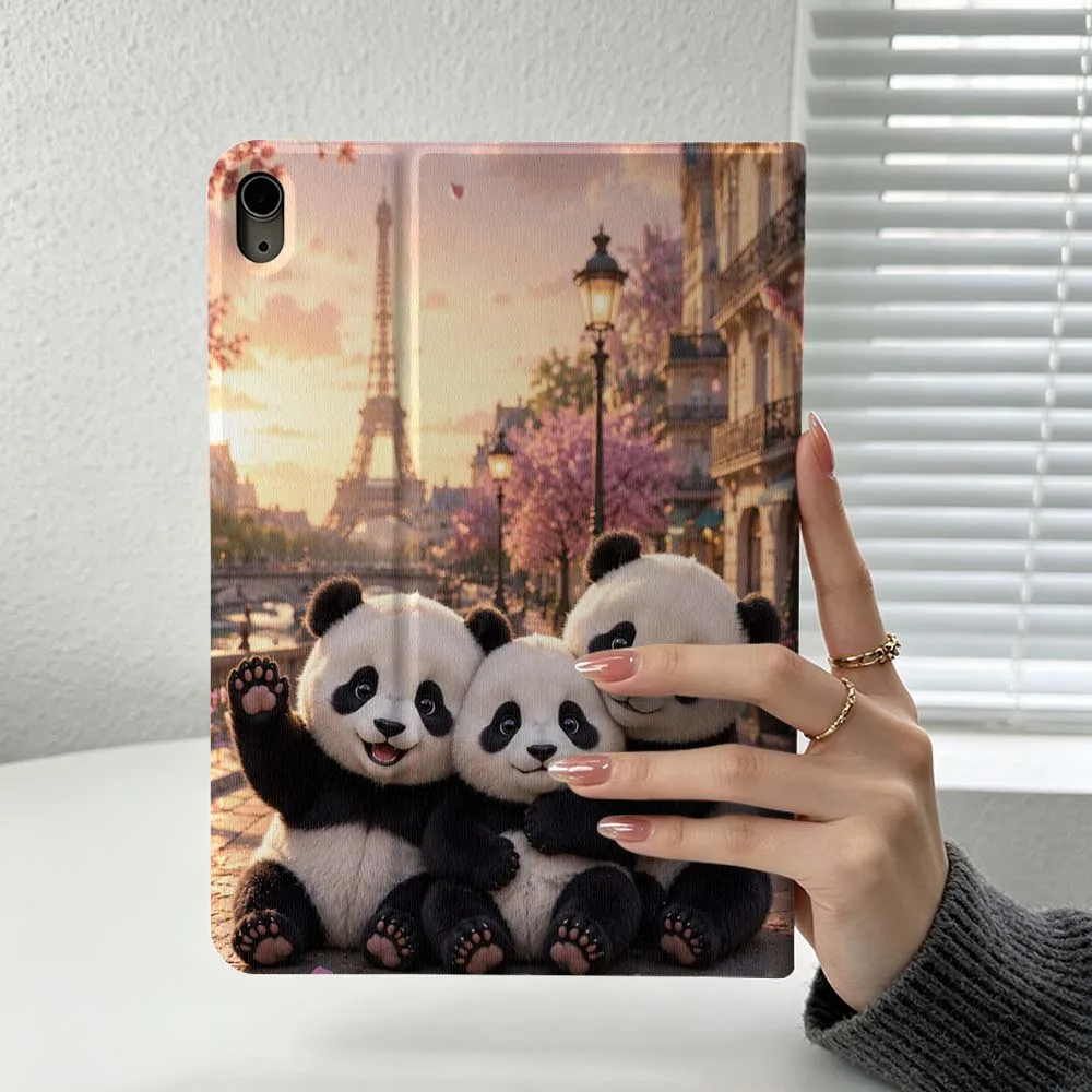 Cute Panda Pattern Cover For iPad Pro Air mini 7 6 5 4 3 2 1 9gen M5 M4 11th 10th A17 Pro A16 Soft Inch Tablet Case