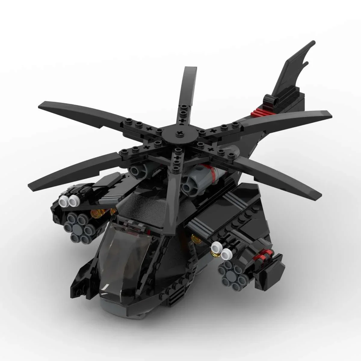 Bat Wolf Helicopter Building Blocks MOC-31057 Black Hero Aeroplane Small Particle Assembly Model Puzzle Kids Toy Birthday Gift