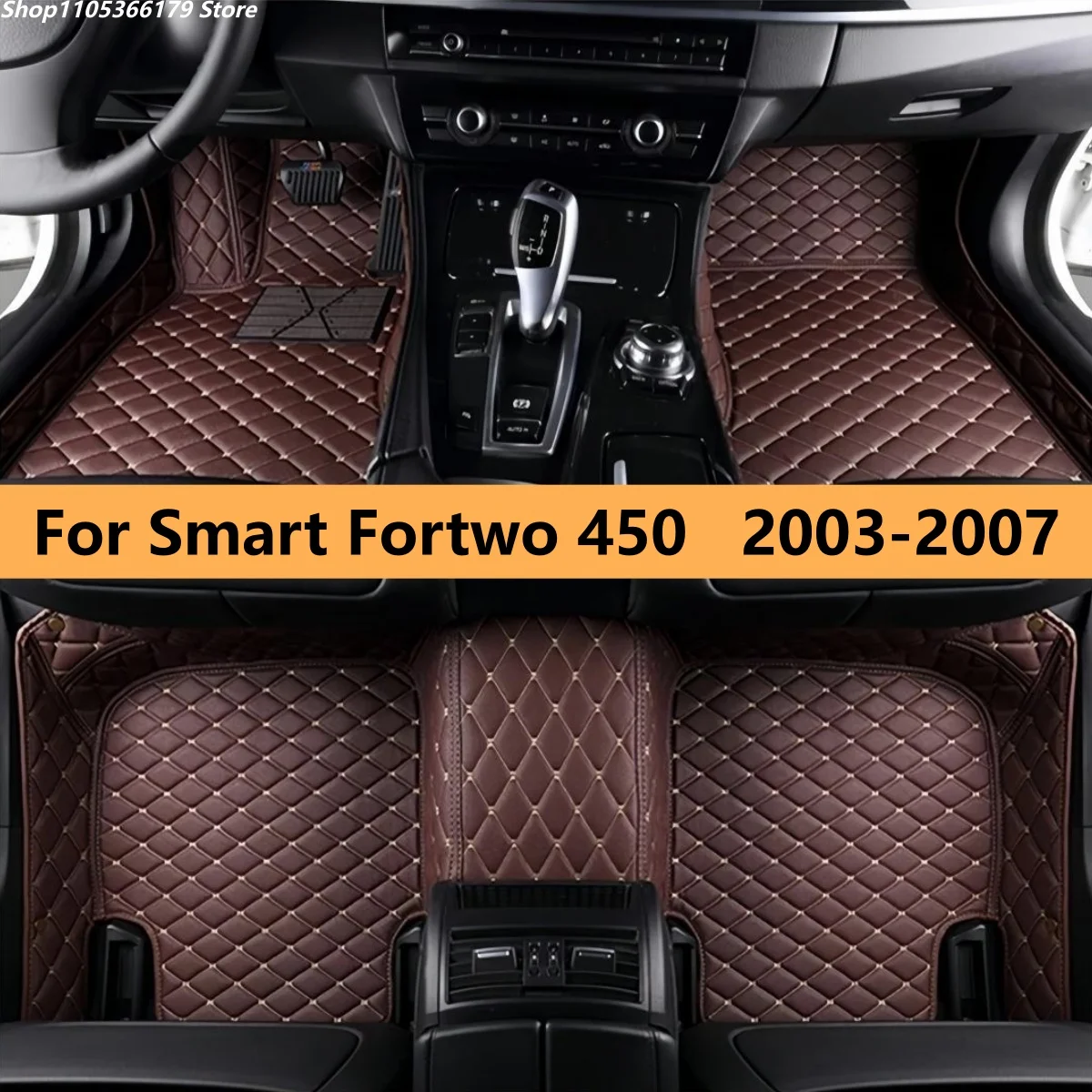 Car Floor Mat Fit For Smart Fortwo 450 2003 2004 2005 2007 Waterproof Foot Pads Floor Mats Carpets Car Accessories Inter