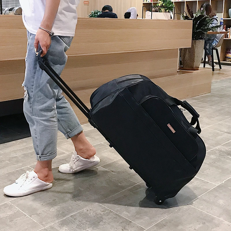 

Large Capaci Lage Bag Travel Bag Handheld Carry-On Suitcase Lightweight ort Trip Bag for Men And Women Ox Cloth Pu...