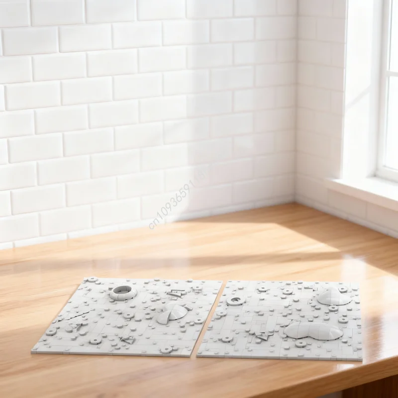 

897 деталей MOC: Космические конструкторы «Два кратера», классическая модель, развивающие игрушки, подарки на Рождество, идеи для творчества, обучающие кирпичики