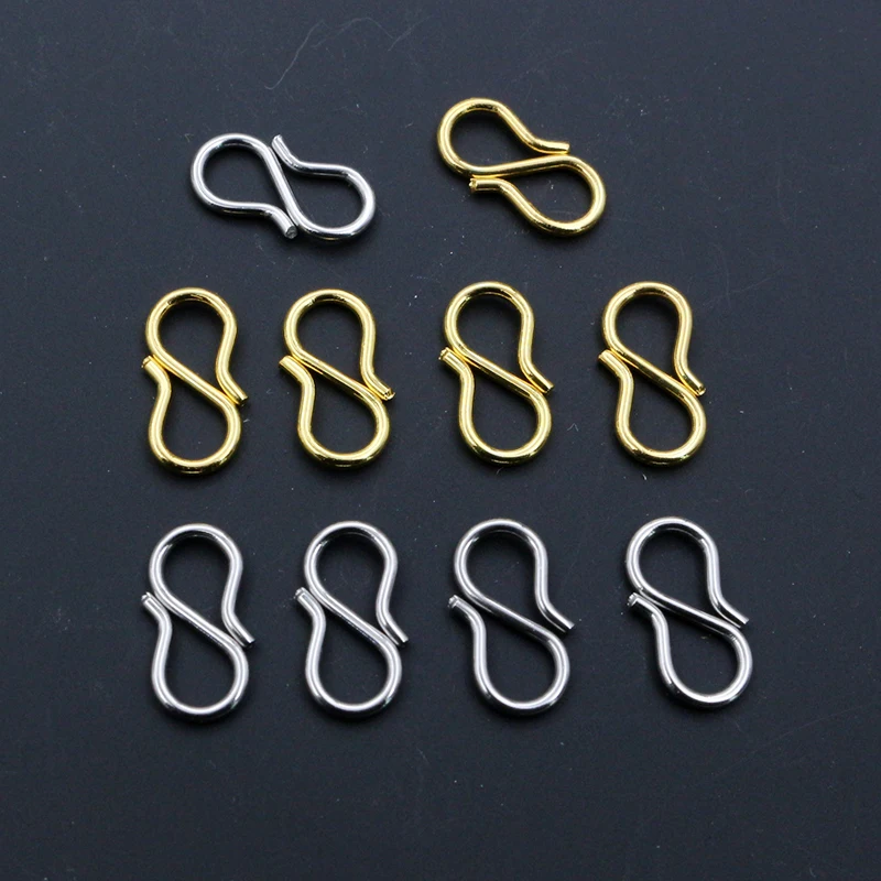 50 Stück Edelstahl Gold Farbe s Form End verschlüsse Haken Ketten verbinder für Armband Halskette