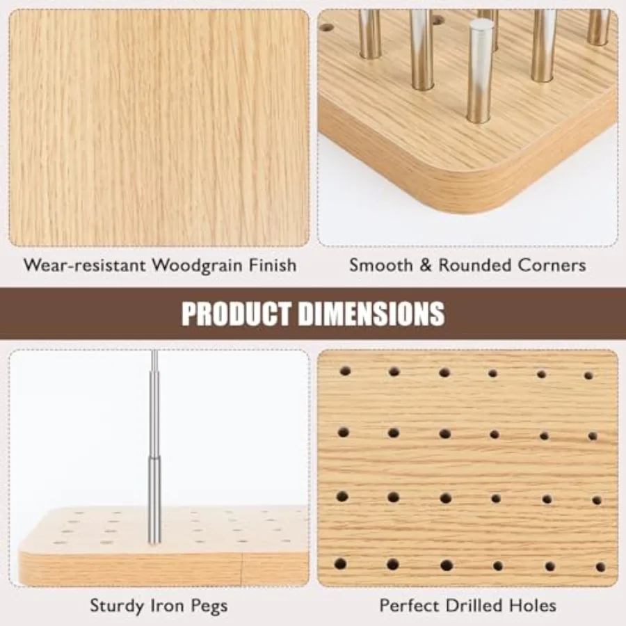 36-gaats houten ophangbord voor vingervaardigheid en handrevalidatie met 4 mm 6 mm 8 mm haringen om fijne motoriek te verbeteren en handoog