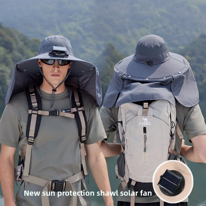 

Шляпы с солнечным вентилятором, шляпа от солнца с широкими полями и встроенными солнечными вентиляторами, шляпа для рыбалки с вентилятором для мужчин, водонепроницаемые шляпы для походов и рыбалки на открытом воздухе